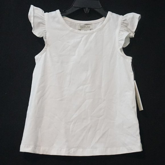 Rachel Zoe Ruffle Cap Sleeve White Top Girl’s Size 4T - Picture 1 of 4